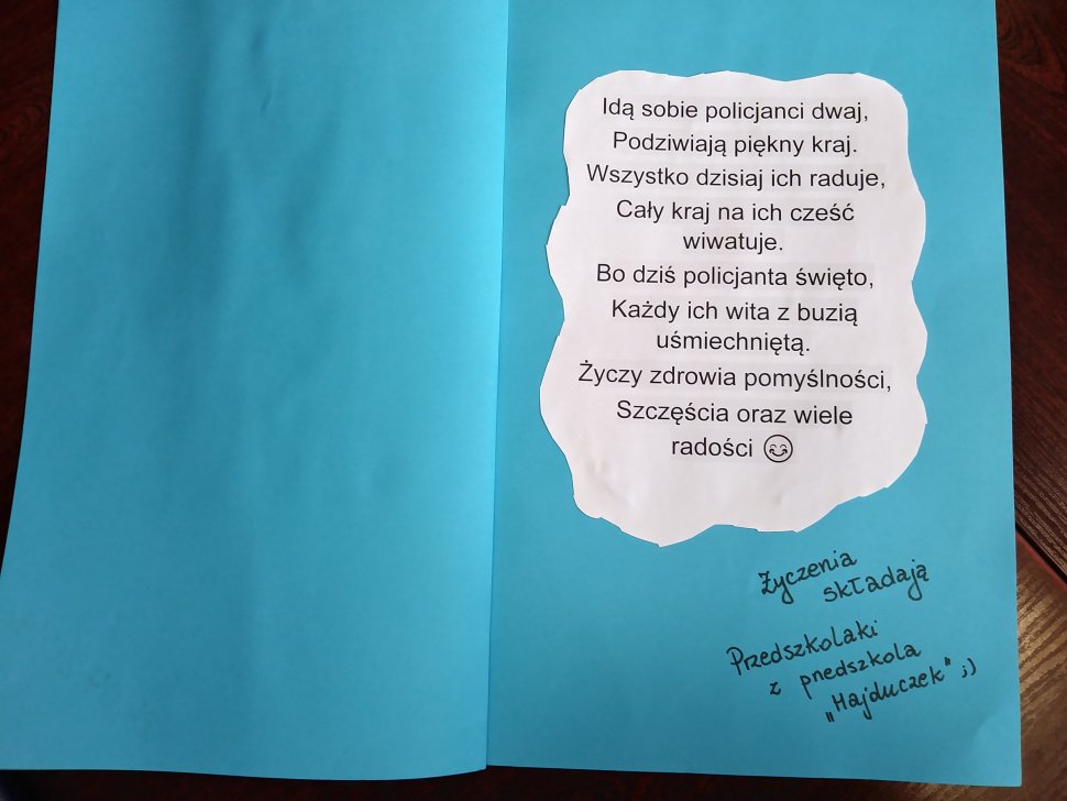 Przedszkolaki pamiętały o policjantach w dniu ich święta
