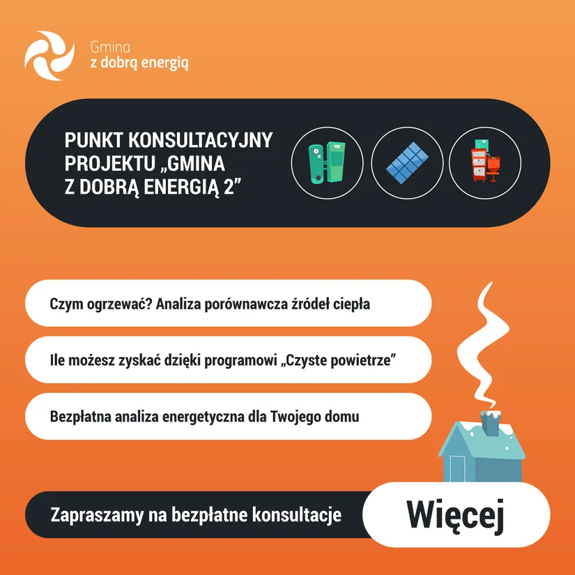 Odwiedź punkt konsultacyjny projektu "Gmina z dobrą energią 2"
