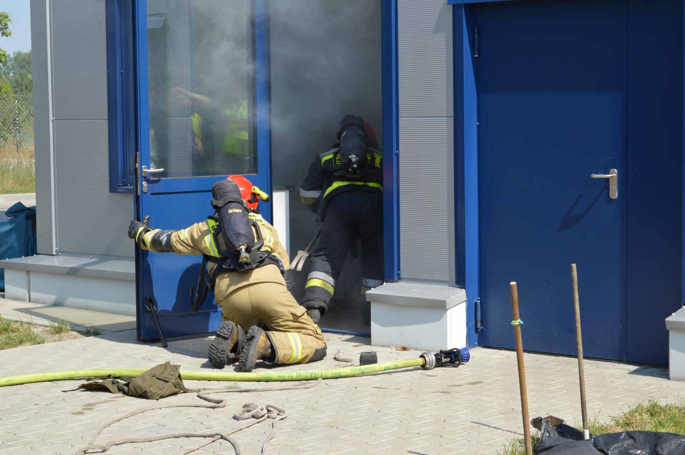 Strażacy prowadzili ćwiczenia powiatowe na terenie jednego z zakładów w Rudzie Śląskiej