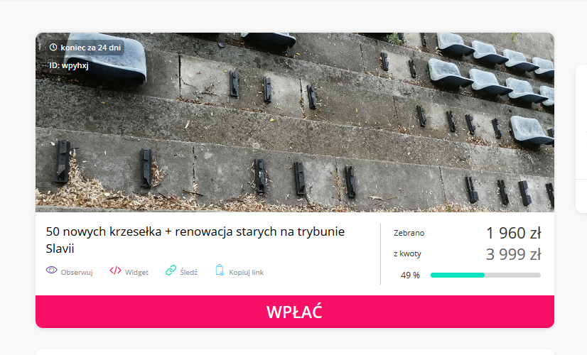 Kibice Slavii chcą uporządkować trybuny i kupić 50 nowych siedzisk! Trwa zbiórka pieniędzy