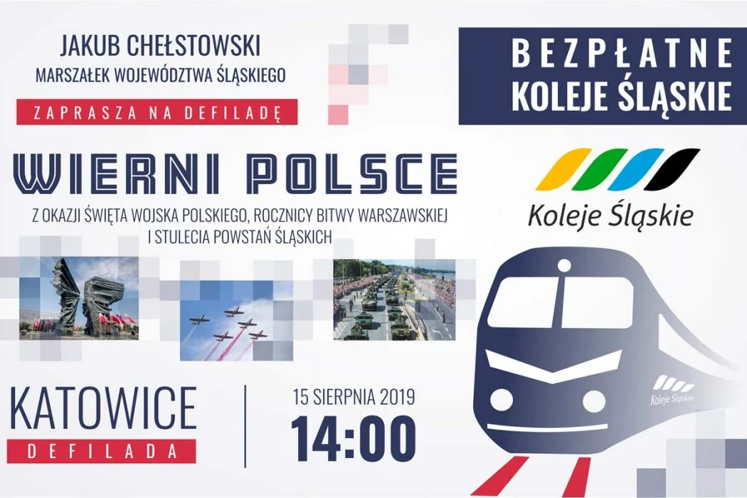 Śląskie: Bezpłatne przejazdy Kolejami Śląskim na defiladę wojskową