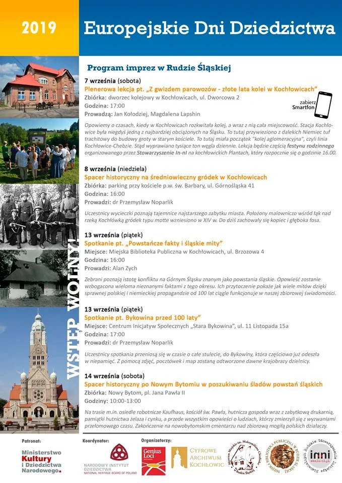 Europejskie Dni Dziedzictwa: Sprawdźcie, jakie imprezy odbędą się w Rudzie Śląskiej