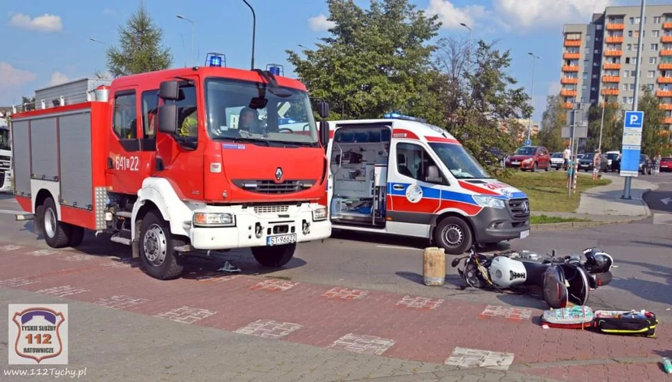 Wypadek z udziałem motocyklisty. Policja apeluje o ostrożność!