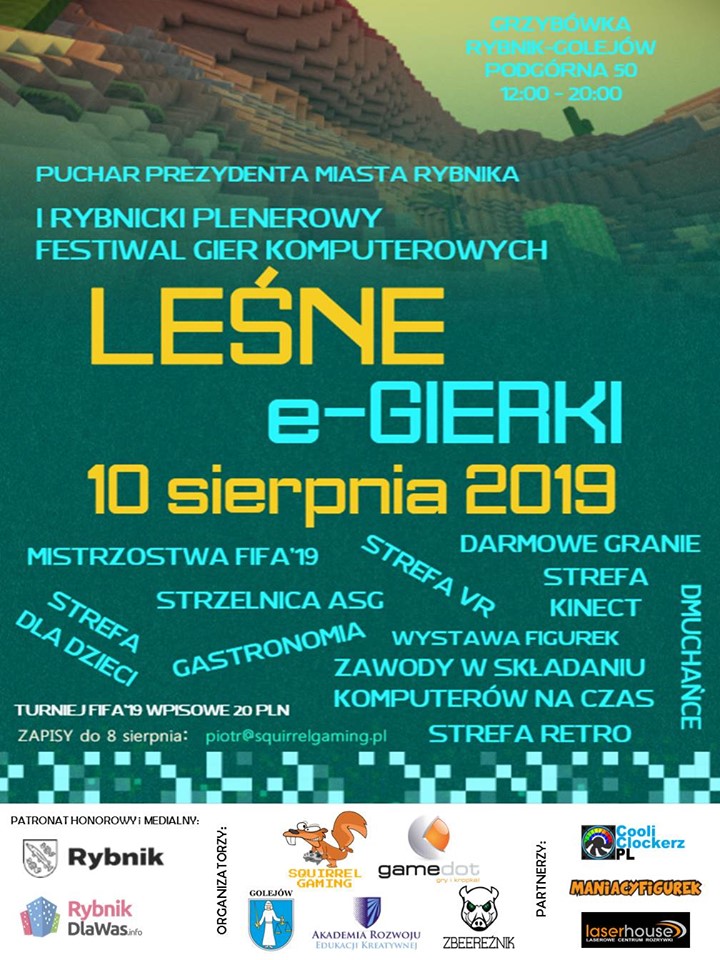 I Rybnicki Plenerowy Festiwal Gier Komputerowych Leśne e-Gierki o Puchar Prezydenta Miasta