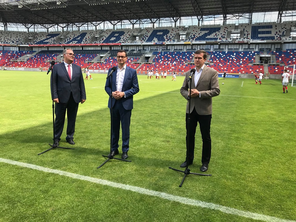 Premier Mateusz Morawiecki w Zabrzu mówił o rozwoju lokalnej infrastruktury sportowej