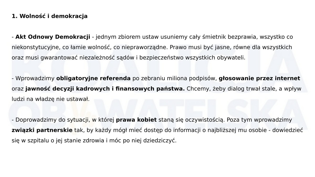 Program wyborczy Koalicji Obywatelskiej 1