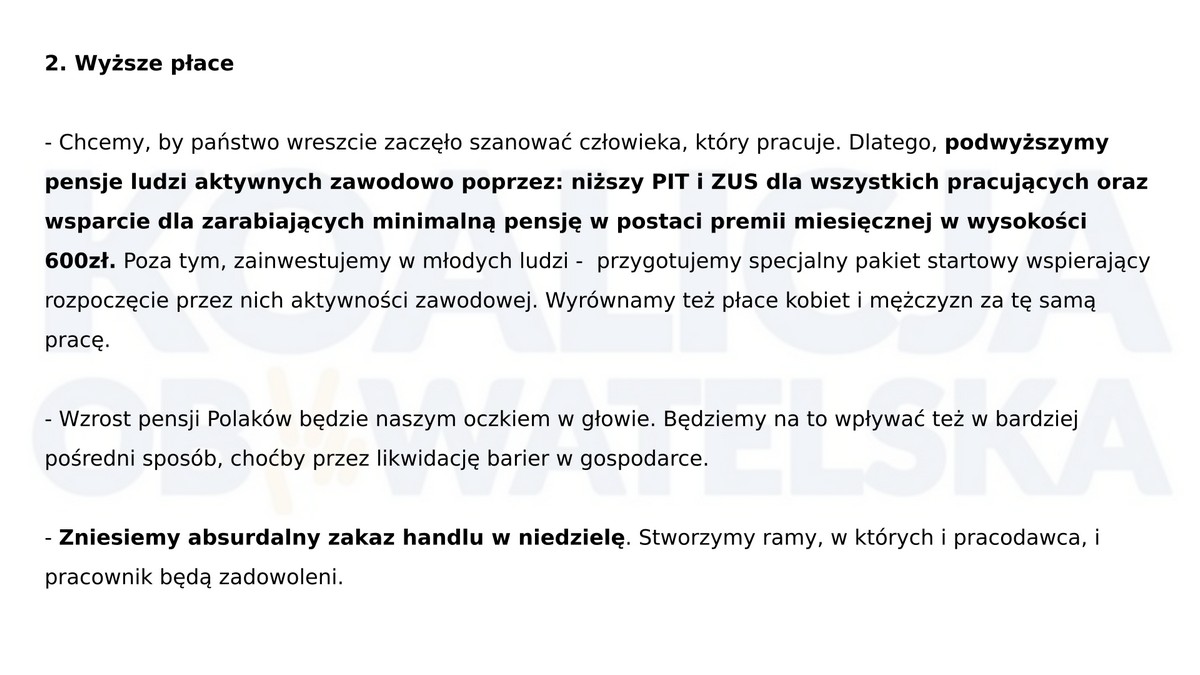 Program wyborczy Koalicji Obywatelskiej 2