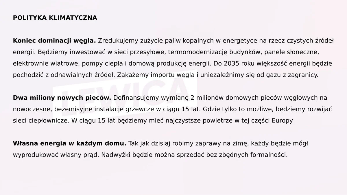 Program wyborczy Lewicy 1