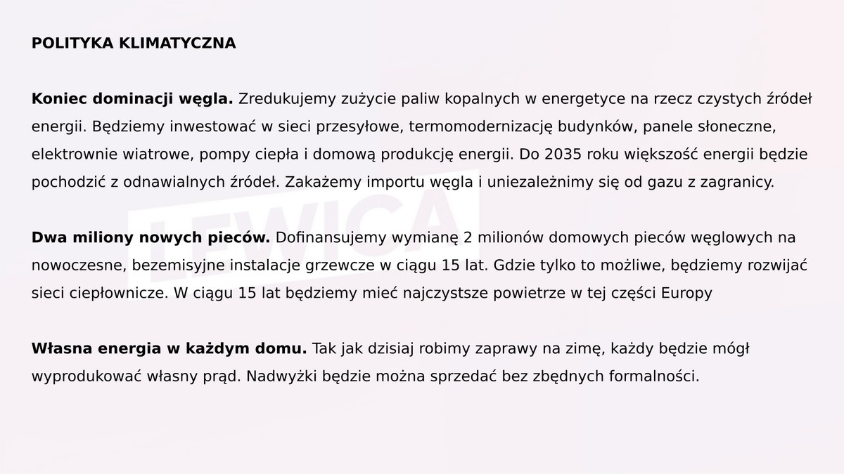 Program wyborczy Lewicy 1