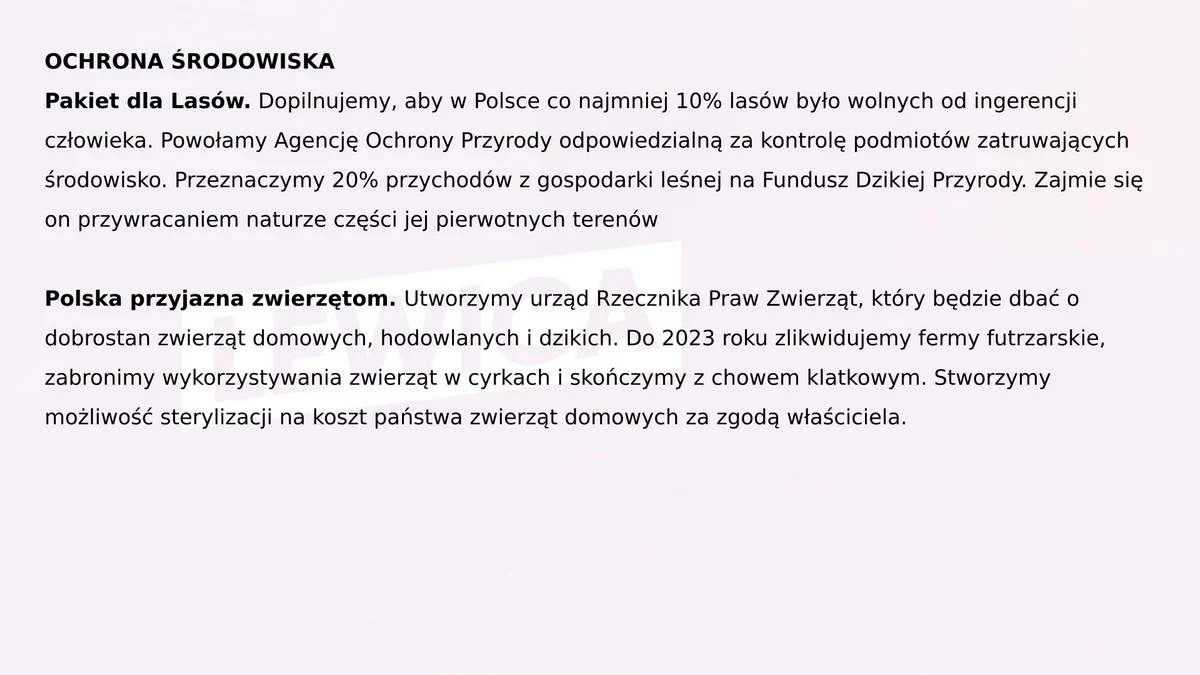 Program wyborczy Lewicy 2