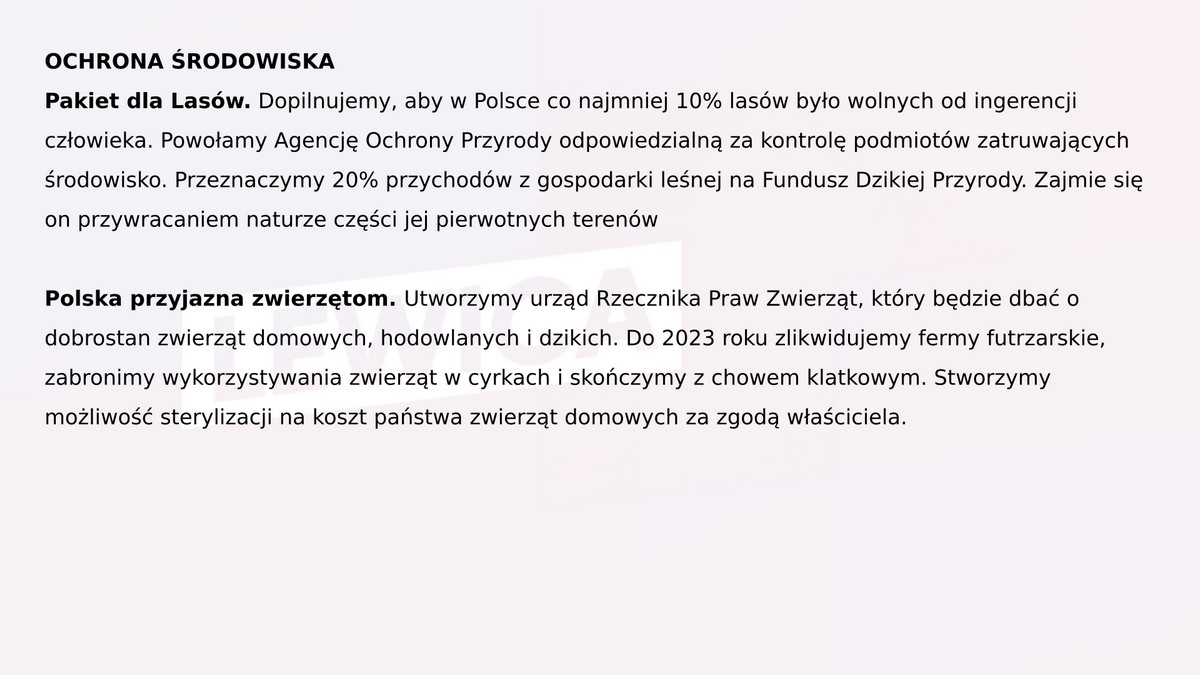 Program wyborczy Lewicy 2