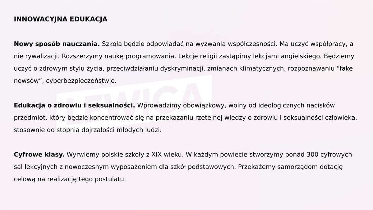 Program wyborczy Lewicy 11