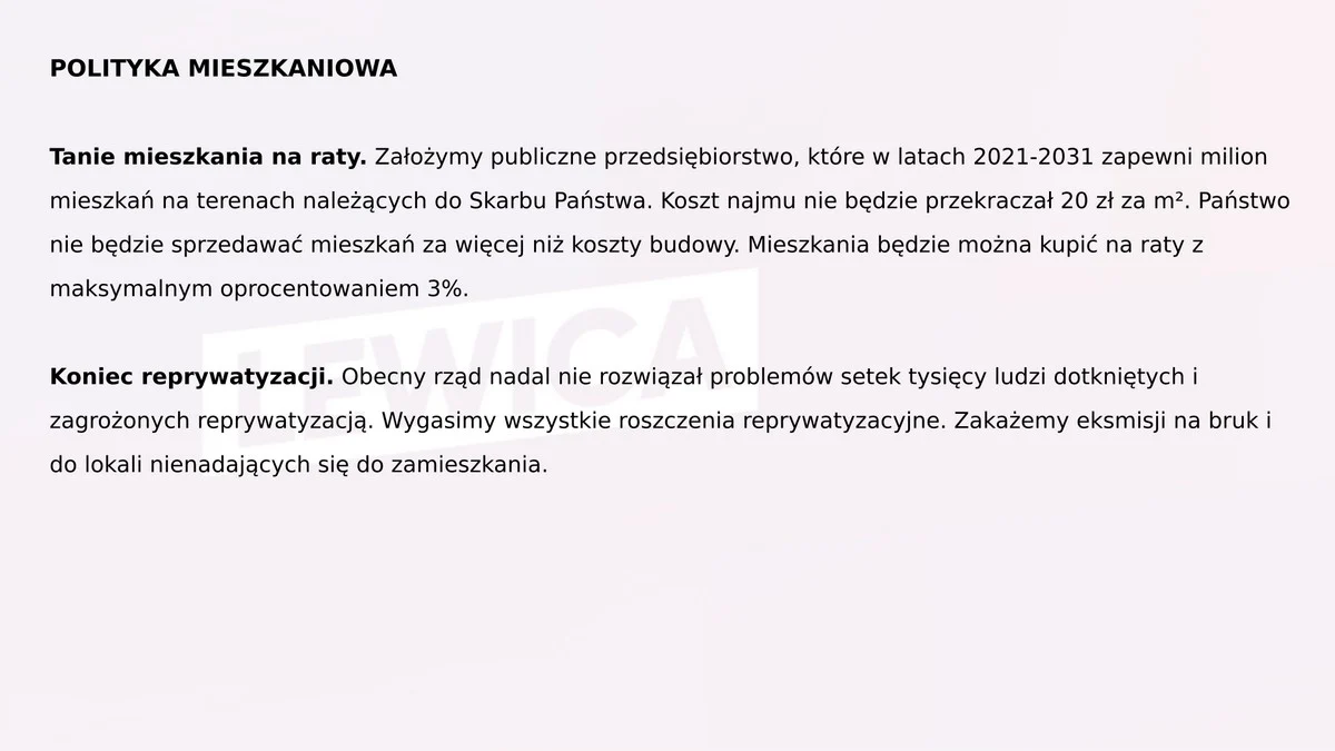 Program wyborczy Lewicy 13