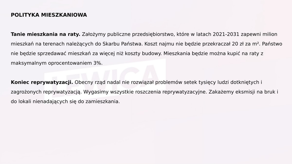 Program wyborczy Lewicy 13