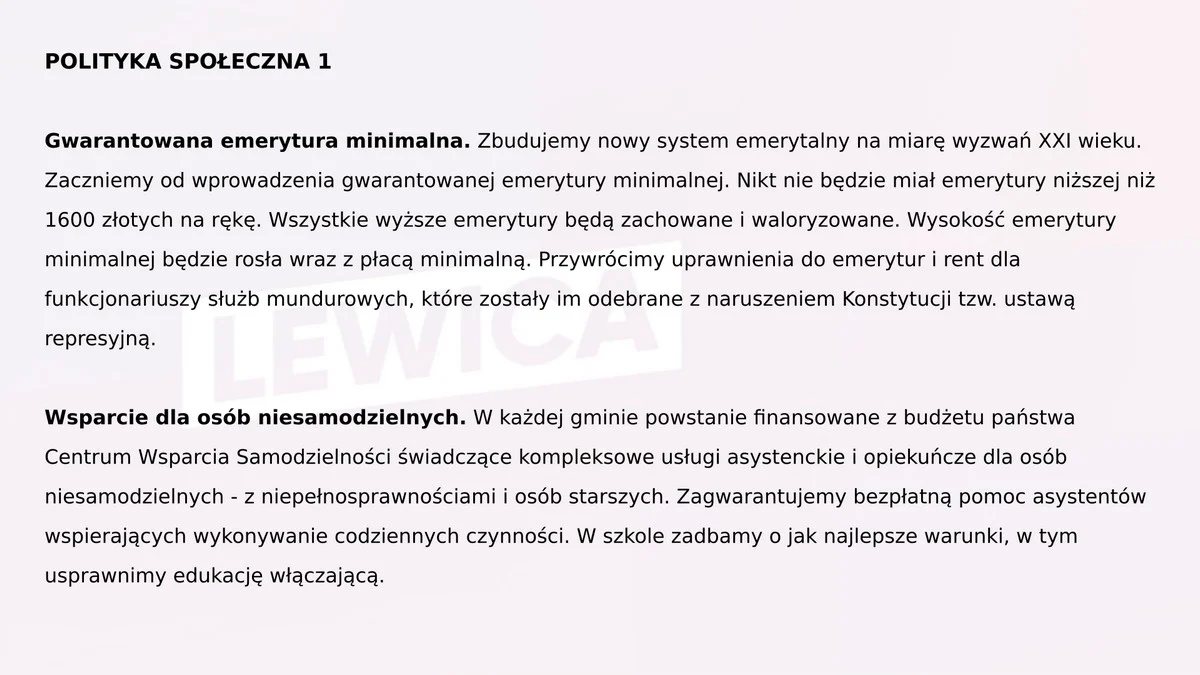 Program wyborczy Lewicy 15