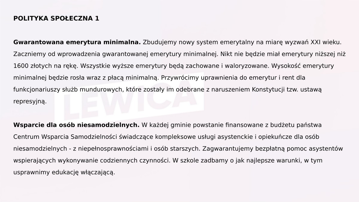 Program wyborczy Lewicy 15