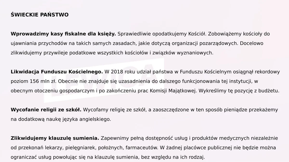 Program wyborczy Lewicy 17