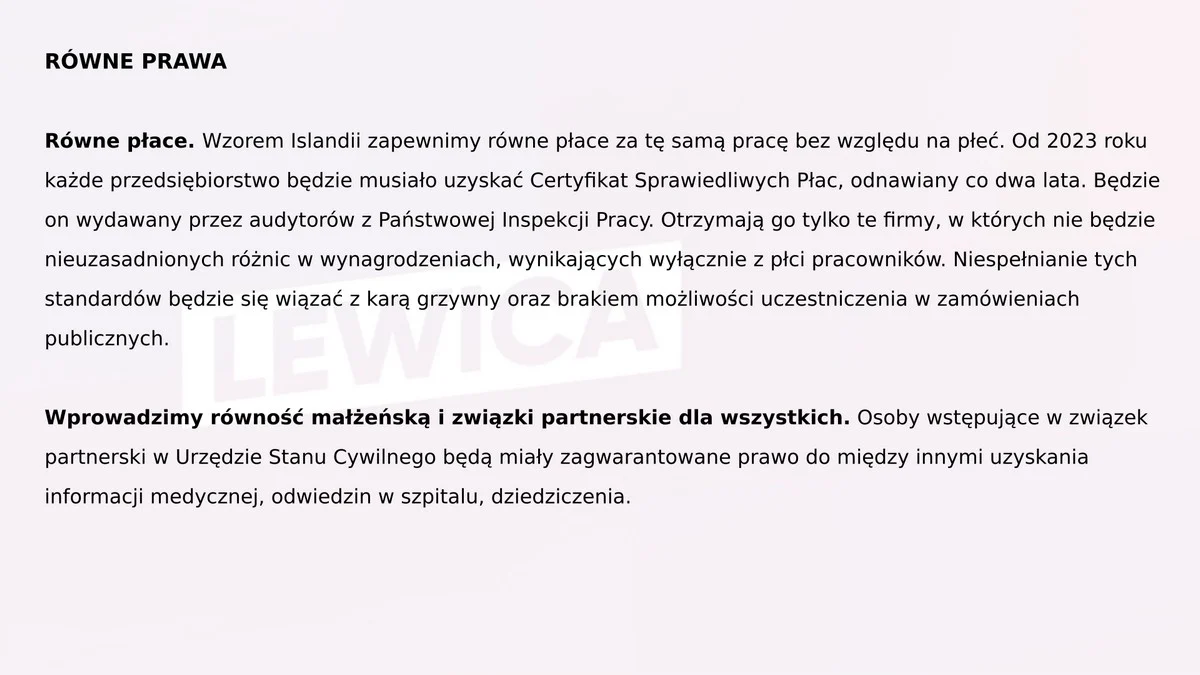 Program wyborczy Lewicy 19