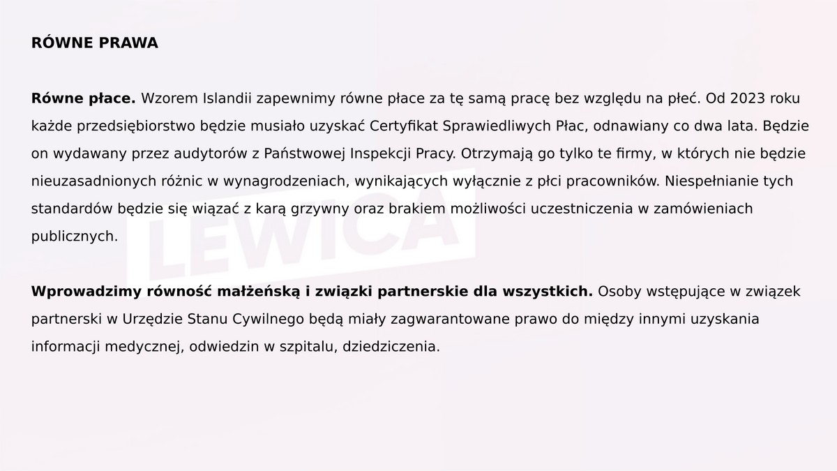 Program wyborczy Lewicy 19