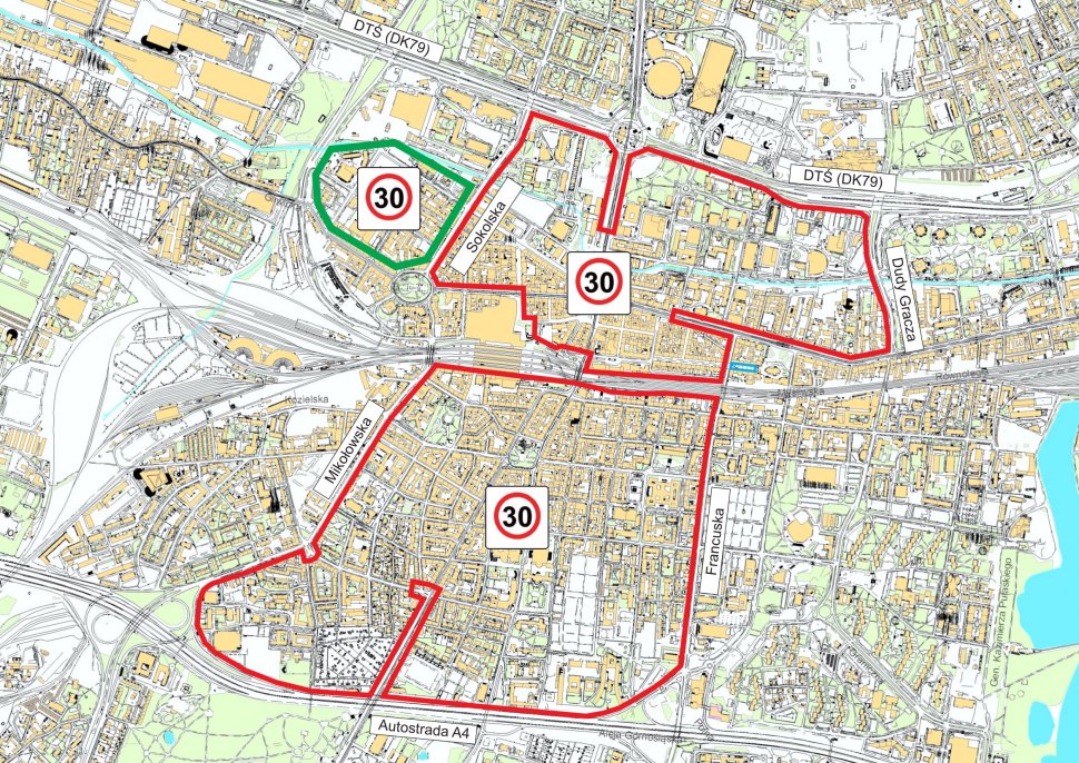 Strefa Tempo 30 w Katowicach zostaje rozszerzona