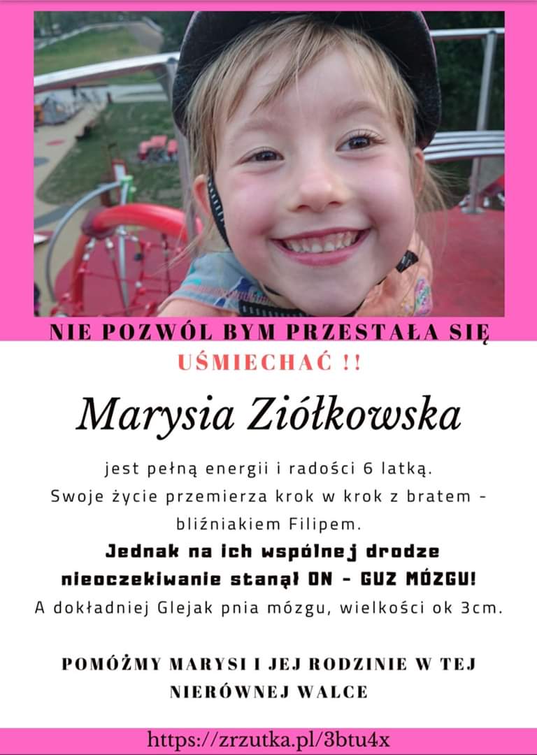 6-letnia Marysia z Zabrza walczy z guzem mózgu...Potrzebna pomoc!