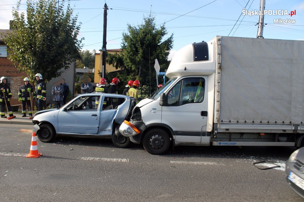 Karambol na ulicy Rybnickiej w Orzeszu