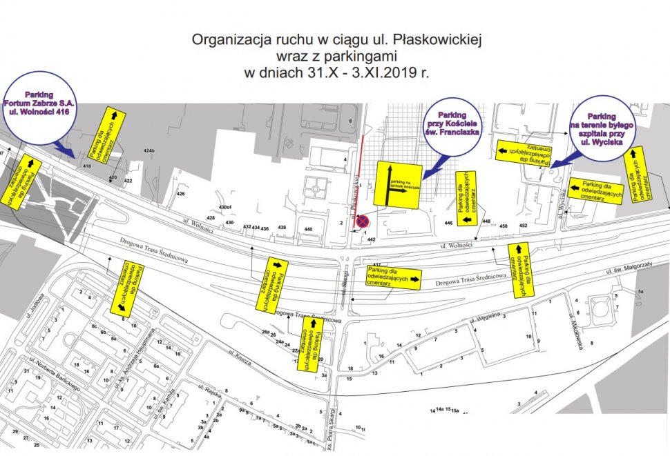 Zmiany w organizacji ruchu w Zabrzu w Dniu Wszystkich Świętych