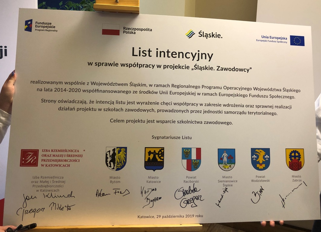Miasto Zabrze podpisało list intencyjny dotyczący kształcenia zawodowego