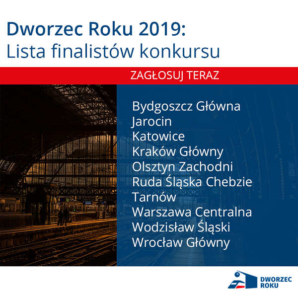 Zrewitalizowany dworzec w Rudzie Śląskiej walczy o tytuł "Dworca Roku 2019"!
