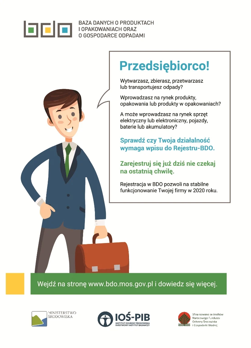Przedsiębiorco, pamiętaj o wpisie do Rejestru-BDO!