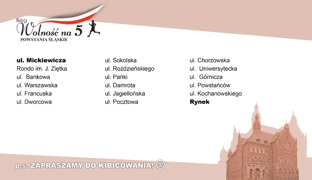 Wolność na 5 - bieg z okazji 100-lecia Wybuchu Powstań Śląskich