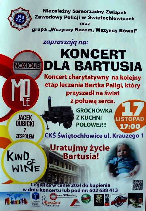 Zapraszamy na koncert charytatywny - "Koncert dla Bartusia"