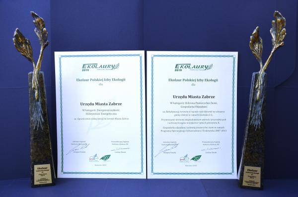 18. edycja Konkursu "Ekolaury Polskiej Izby Ekologii 2019". UM Zabrze nagrodzony