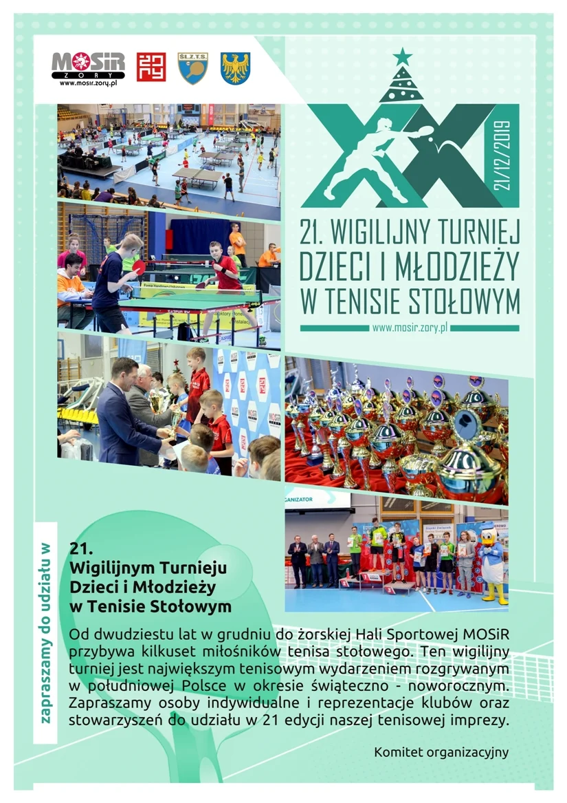 Trwają zapisy do Wigilijnego Turnieju Dzieci i Młodzieży w Tenisie Stołowym