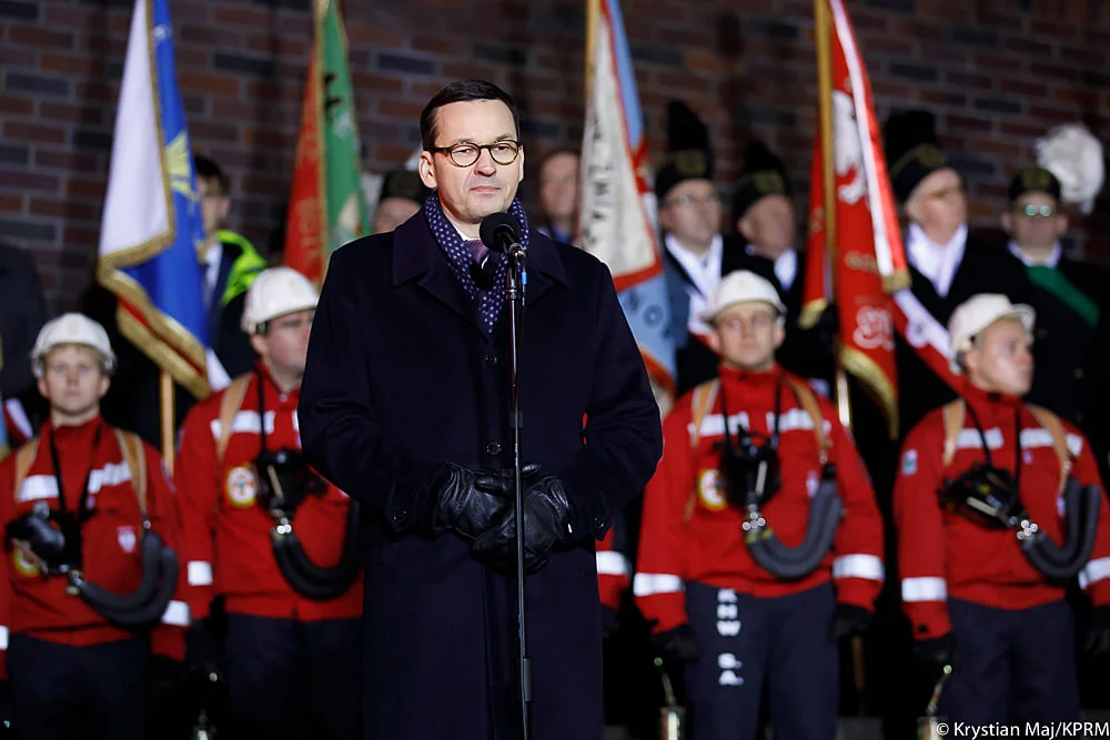 Premier Mateusz Morawiecki na obchodach 38. rocznicy pacyfikacji kopalni "Wujek"