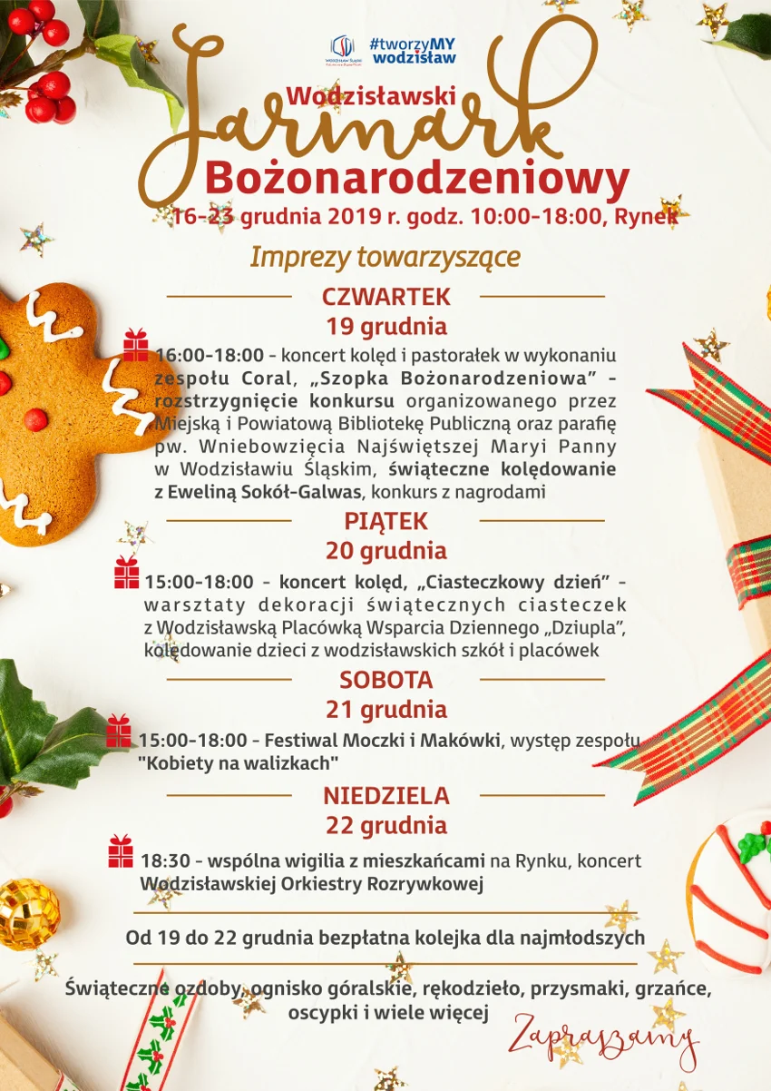 Zapraszamy na Wodzisławski Jarmark Bożonarodzeniowy