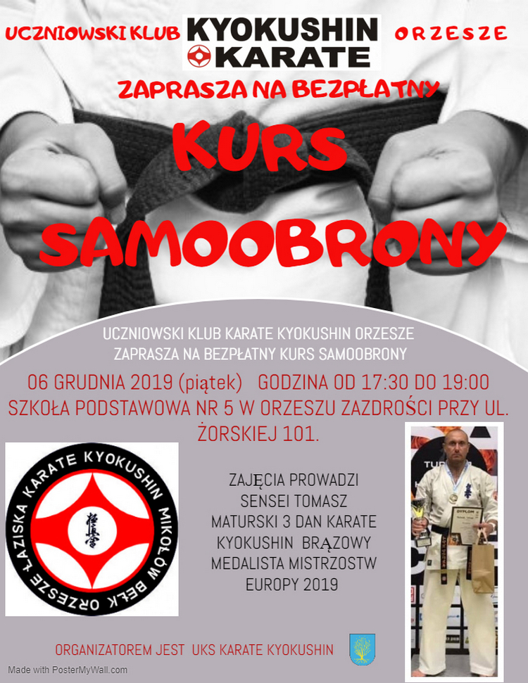 Zaproszenie na bezpłatny kurs samoobrony