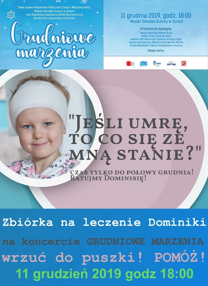 Charytatywny koncert pt. Grudniowe marzenia dla małej Dominiki