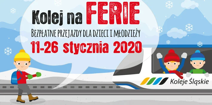 W czasie ferii dzieci i młodzież będą mogli podróżować Kolejami Śląskimi za darmo!
