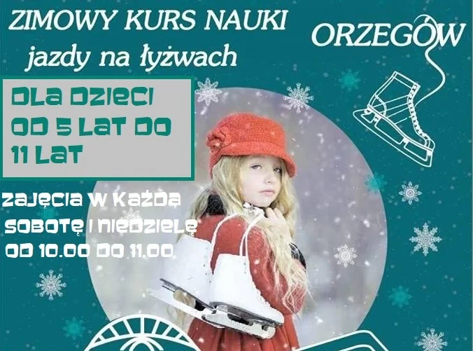W każdy weekend na lodowisku w Orzegowie będzie prowadzony kurs jazdy na łyżwach