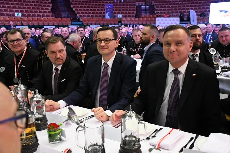 Andrzej Duda i Mateusz Morawiecki wzięli w sobotę udział w Karczmie Piwnej NSZZ "Solidarność".