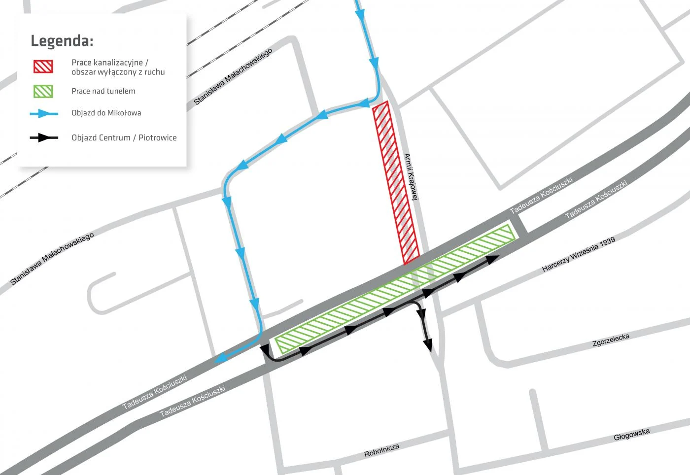 Przebudowa skrzyżowania ulic Kościuszki i Armii Krajowej