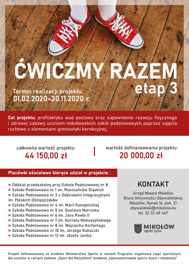 Mikołów: 20 000 zł dofinansowania na bezpłatne zajęcia gimnastyki korekcyjnej dla uczniów