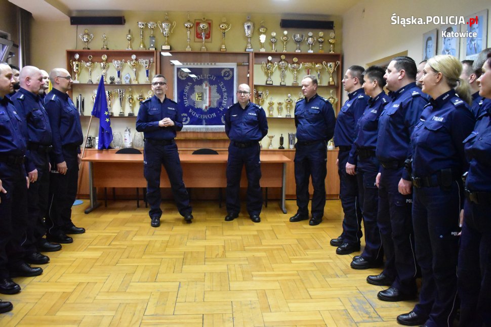 Przywitanie nowego zastępcy komendanta miejskiego policji w Katowicach