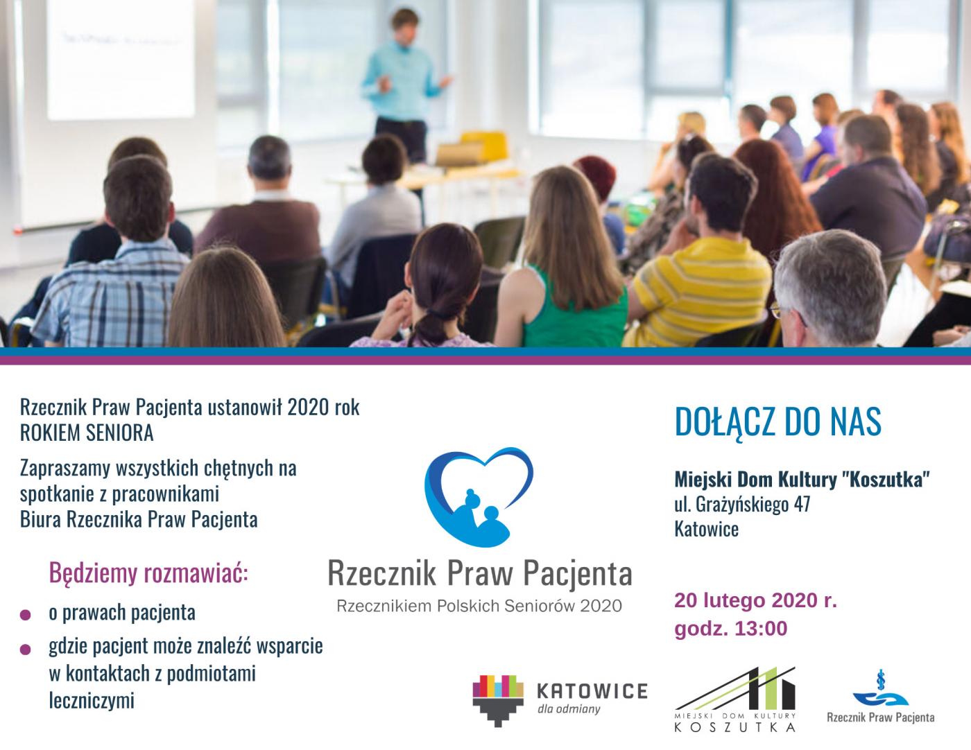 Biuro Rzecznika Praw Pacjenta zaprasza mieszkańców Katowic na spotkanie