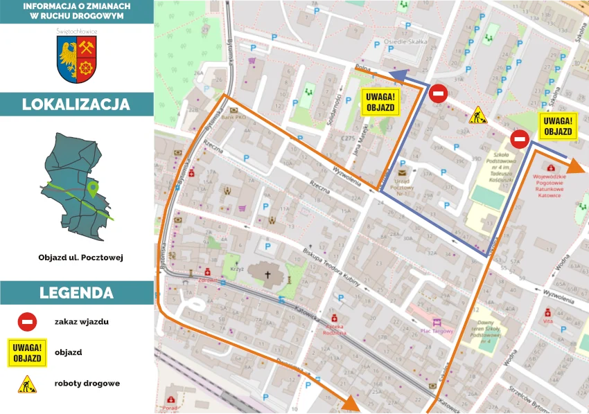 Świętochłowice: Kierowców czekają utrudnienia w związku z objazdem fragmentu ulicy Polnej