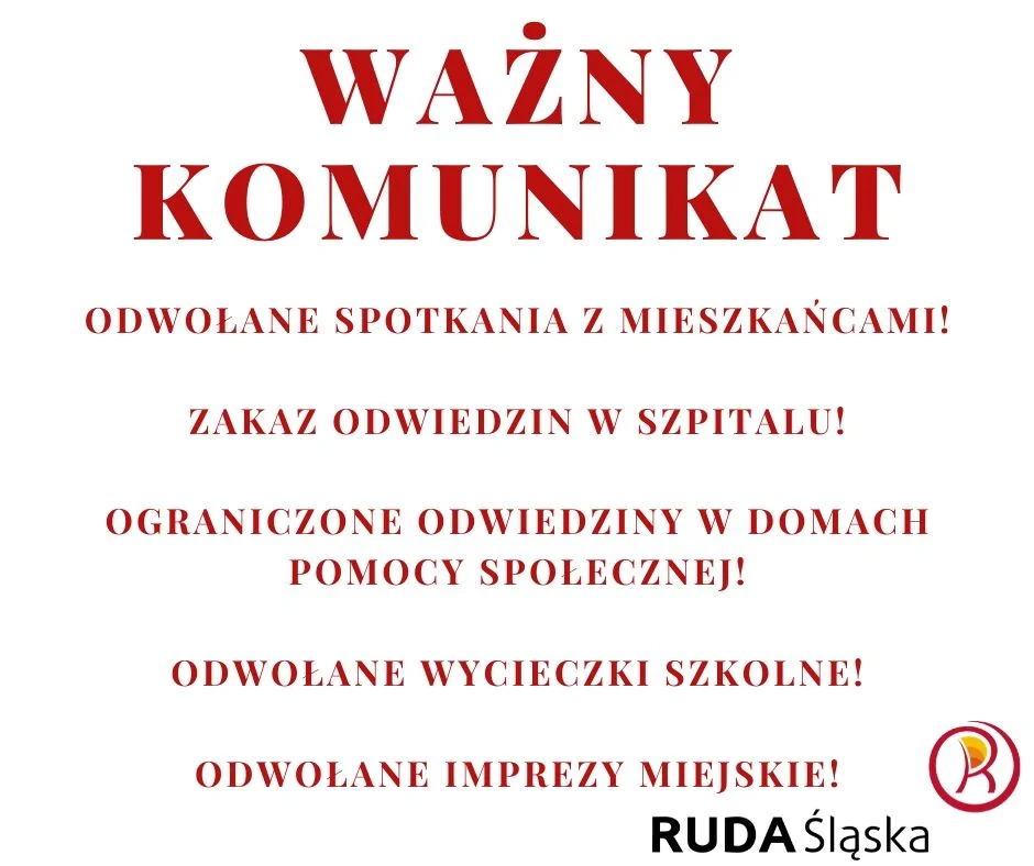 Miasto odwołuje spotkania z mieszkańcami, imprezy masowe i wycieczki szkolne!