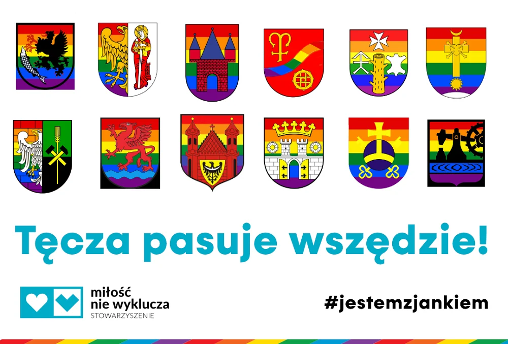 Tęczowe herby Katowic, Chorzowa i Rudy Śląskiej? Internauci w ten sposób solidaryzują się z 16-letnim Jankiem