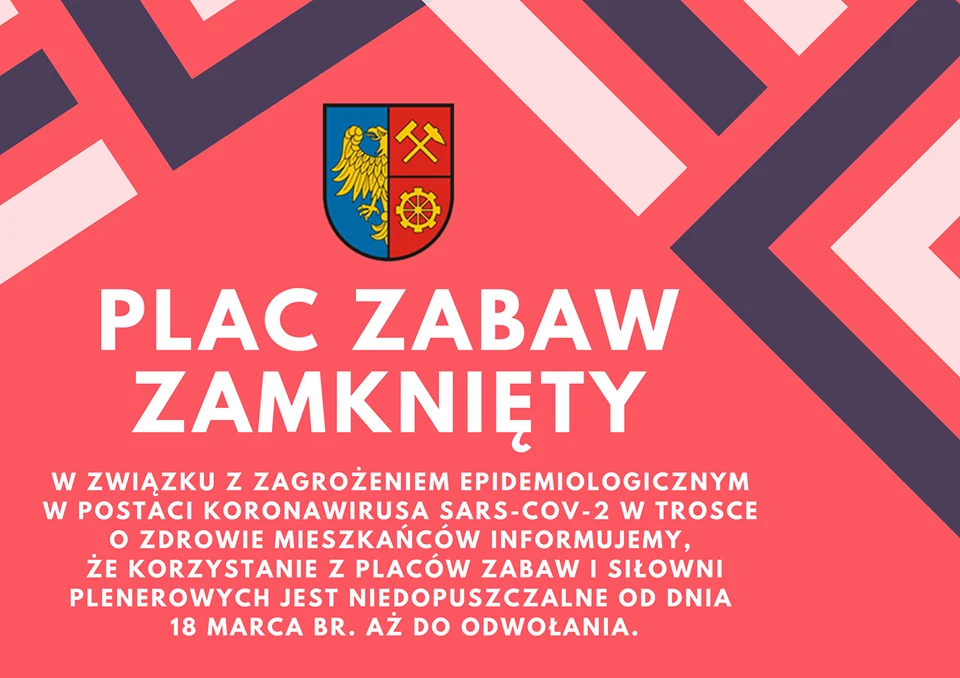 Miejskie place zabaw zostają zamknięte!