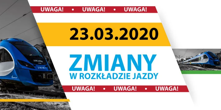 Koronawirus - drugi etap ograniczeń w rozkładzie jazdy pociągów Kolei Śląskich